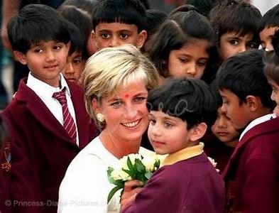 Diana at School holding Child