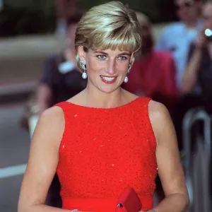 Diana smiling with Red Dress