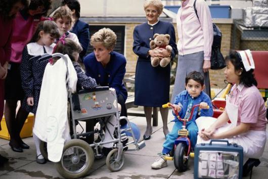 Diana with Children Wheelchair