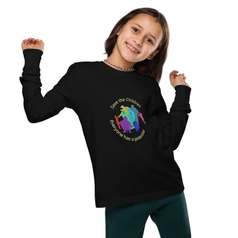 Youth long sleeve tee / Black / S